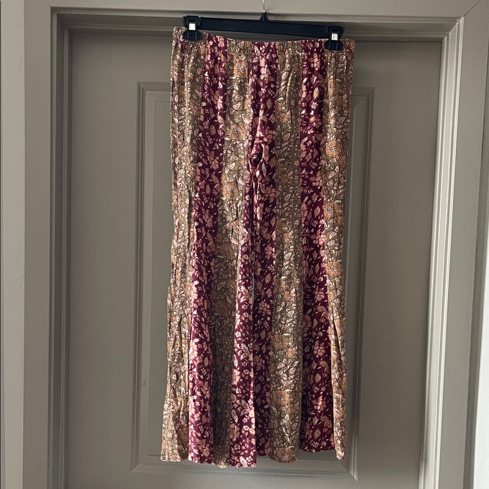 FP Movement by Free People Bali Sultry Boho Flare Pants Floral/Rust - Size Small - Picture 4 of 6